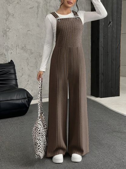 Salopette Femme ample côtelée gris clair à bretelles avec boucle