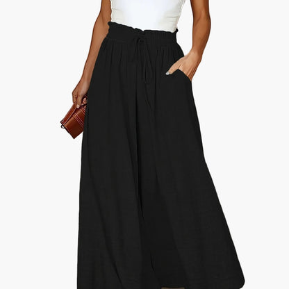 Pantalon large taille haute femme style élégant pour printemps et automne
