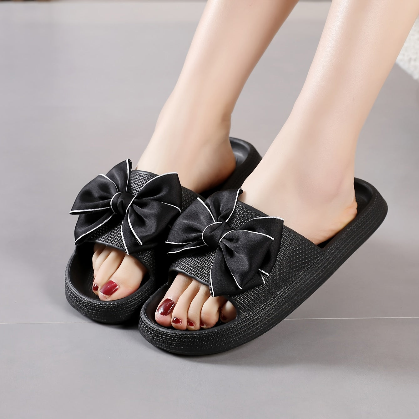 Sandales d'extérieur pour femme à nœud élégant – Style décontracté et chic pour promenade et détente