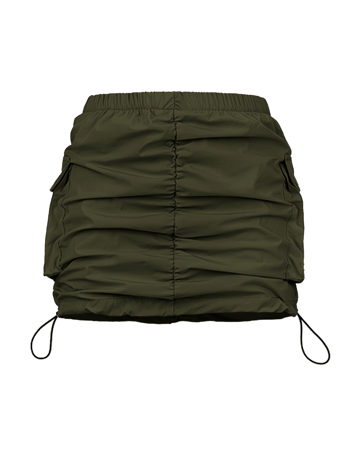 Jupe Mini Cargo Femme Style Urbain avec Fronces et Poches Utilitaires