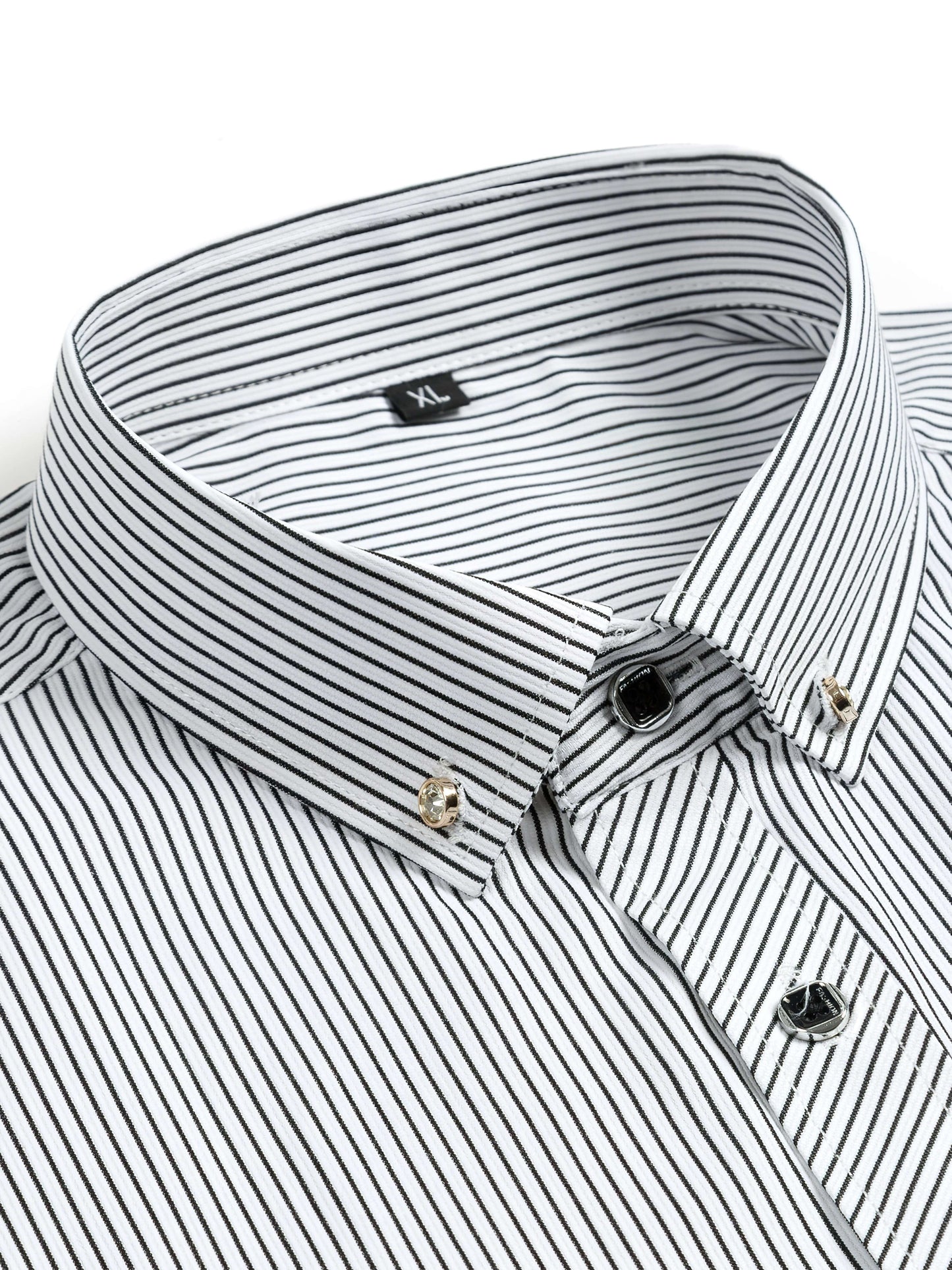 Chemise habillée à manches courtes pour homme style business à rayures fines