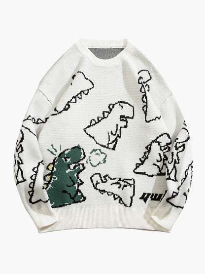 Sudadera casual con estampado de dinosaurio para adolescente masculino – estilo streetwear de moda