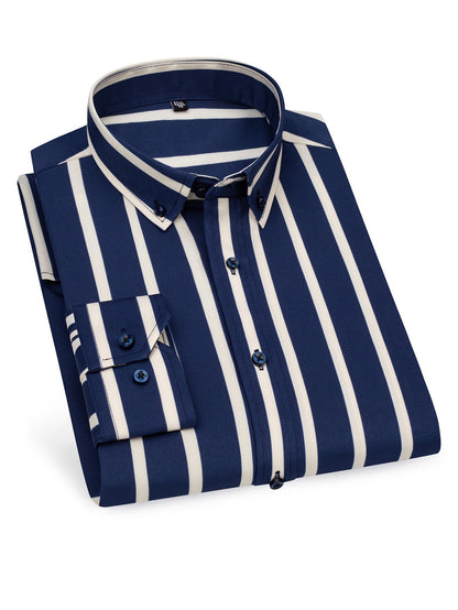 Chemise à rayures style décontracté pour homme – Idéale pour sorties et occasions décontractées