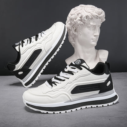Baskets basses bicolores pour homme semelle épaisse lacets