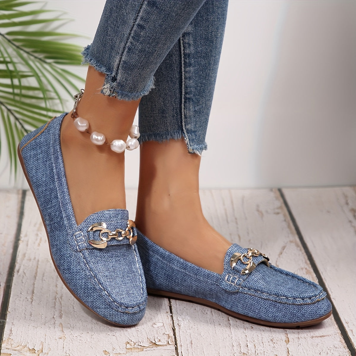 Mocassini Donna Eleganti Stile Casual con Catena Decorativa – Ideali per Uso Quotidiano e Città