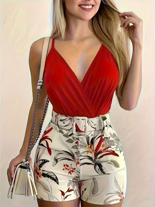 Combinaison Short Femme Élégante Style Estival pour Sorties et Vacances