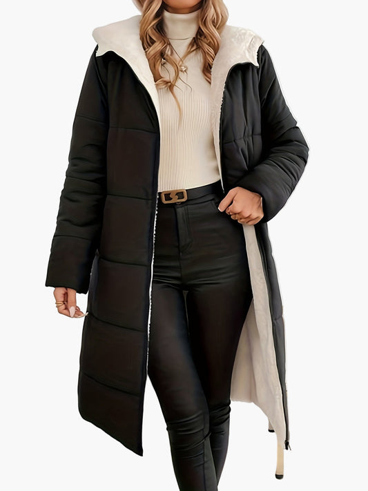 Elegant lang vinterfrakke til kvinder – moderne snit, urban stil, til daglig brug