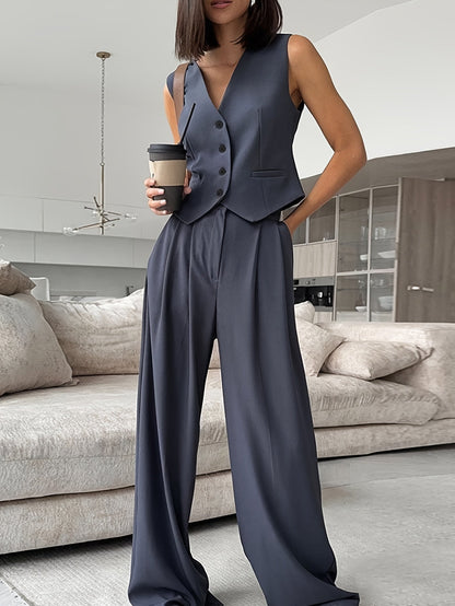 Combinaison pantalon tailleur élégante femme style business chic