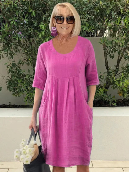 Robe Midi Décontractée à Poches pour Femme – Style Chic et Confort au Quotidien
