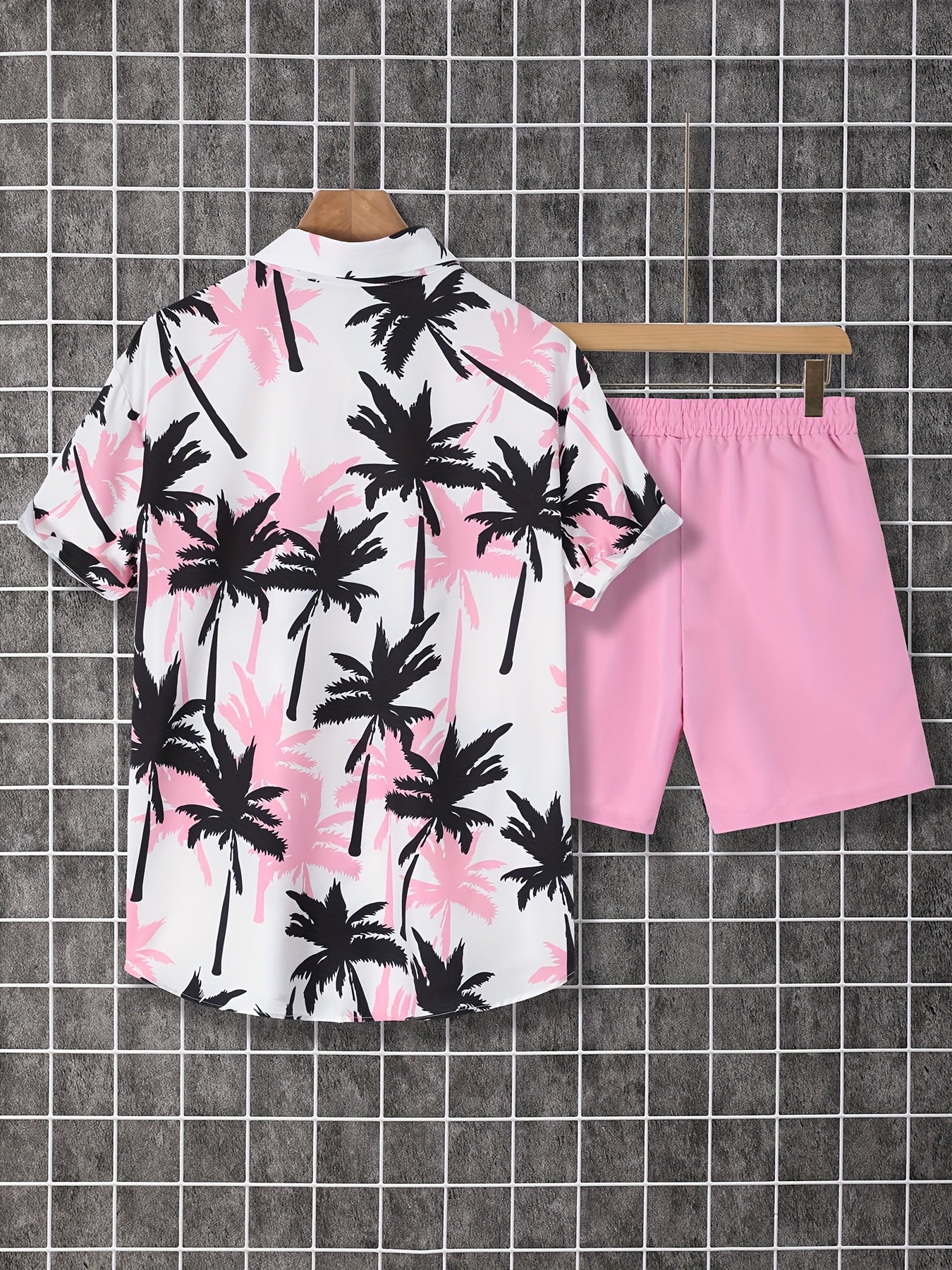 Camicia hawaiana con stampa di palme da uomo - Stile spiaggia casual estivo