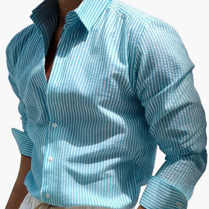 Chemise homme à rayures style décontracté pour la plage ou le bureau