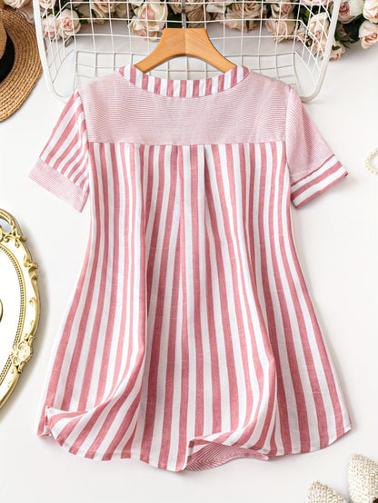 Elegant randig blus för kvinnor i avslappnad sommarstil