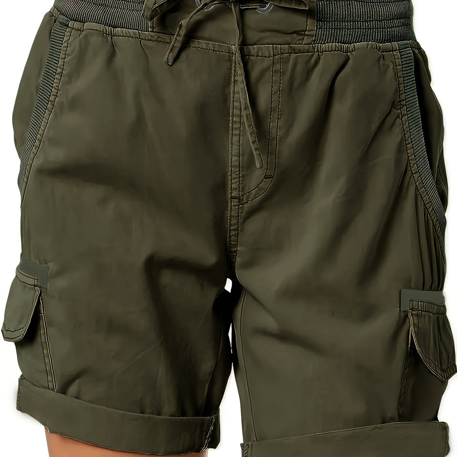 Afslappede cargoshorts til kvinder med lommer og snøre – Ideelle til sommer og fritid