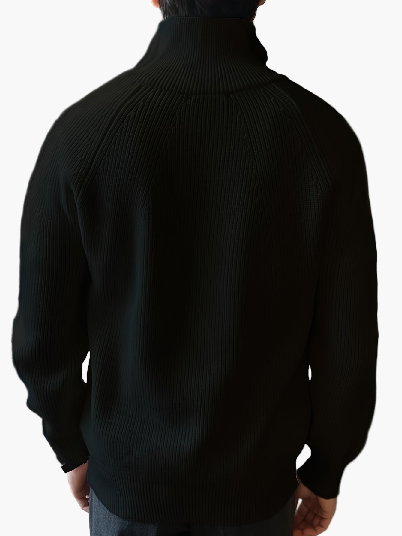 Męski sweter casual z zamkiem i nowoczesnym kołnierzem na jesień/zimę