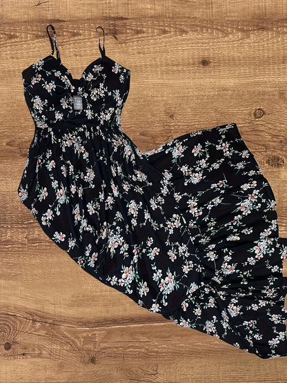 Vintage stijl lange jurk met stippen voor elegante en chique dames