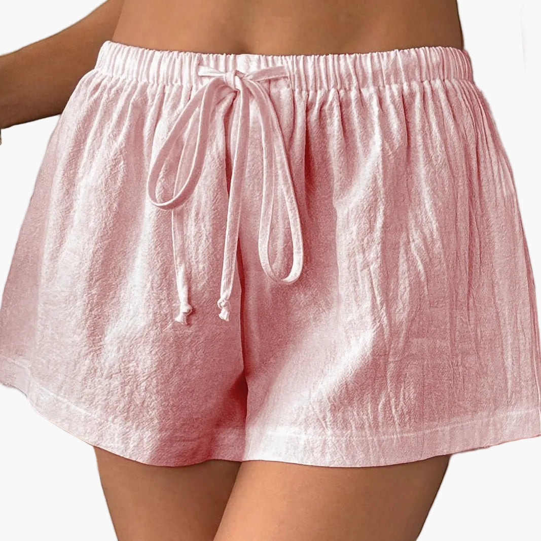 Short décontracté pour femme à taille haute avec cordon, style estival pour la maison et les sorties
