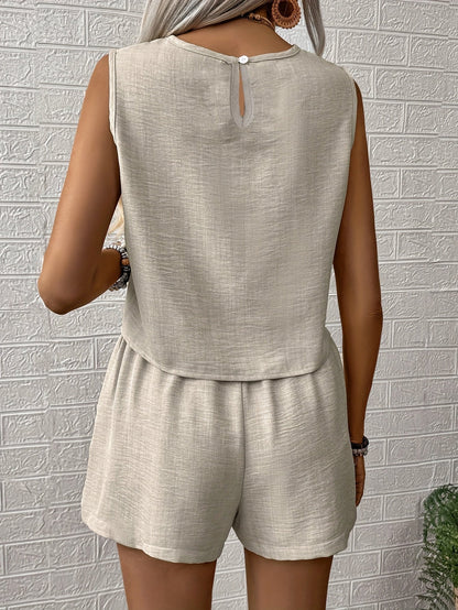 Elegant Sleeveless Women's Short Jumpsuit Casual Summer Style