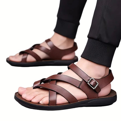 Sandales décontractées pour homme style gladiateur à boucle – Idéal pour la marche et les loisirs