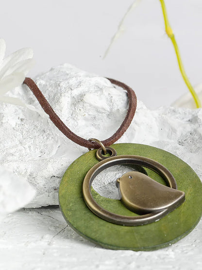 Ronde Hanger Ketting Retro Stijl Uniseks voor Geschenk of Reis
