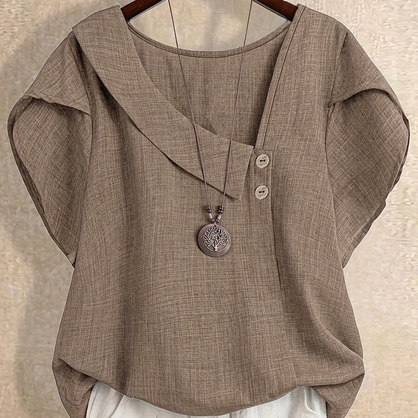 Blouse Tunique Femme Style Asymétrique Décontracté Élégant