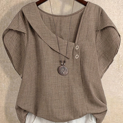 Blouse Tunique Femme Style Asymétrique Décontracté Élégant