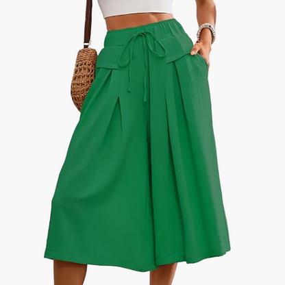 Jupe-culotte ample femme style élégant pour l'été, coupe large et décontractée