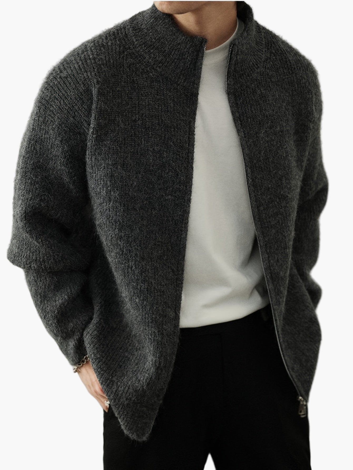 Gilet con zip e collo alto stile casual da uomo – ideale per tutte le stagioni
