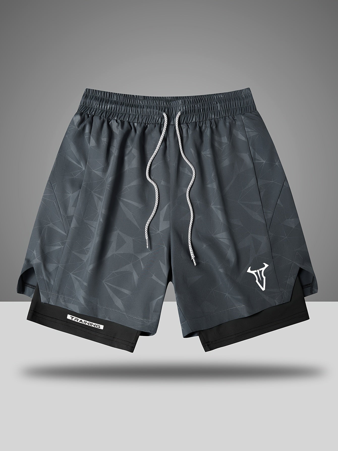 Short de sport homme entraînement double couche style moderne pour fitness et course à pied