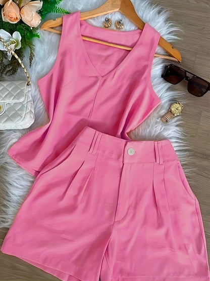 Ensemble Débardeur et Short Femme Style Décontracté Chic Été