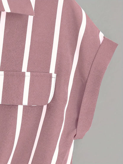 Chemise nouée à rayures style élégant pour femme - idéale pour l'été