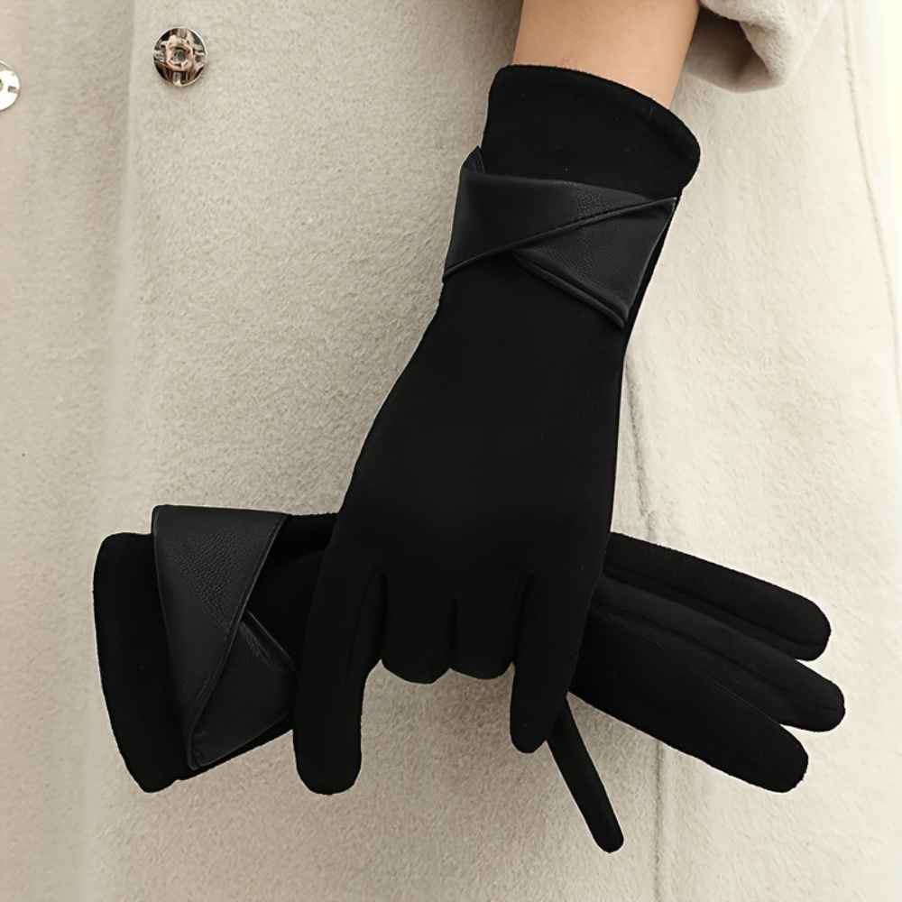 Gants Femme Hiver Chauds avec Manchette Décorative Multicolore