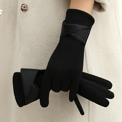 Gants Femme Hiver Chauds avec Manchette Décorative Multicolore