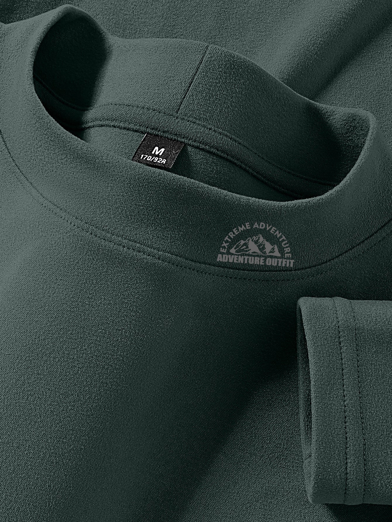 Haut à col montant doux couleur unie manches longues pour homme