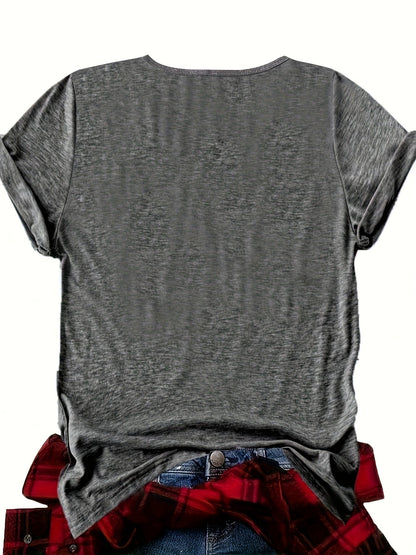 Casual dames T-shirt met humoristische tekst – Ideaal voor de zomer, trendy stijl