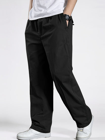 Pantalon décontracté à taille élastique homme, coupe ample, idéal pour loisirs et détente