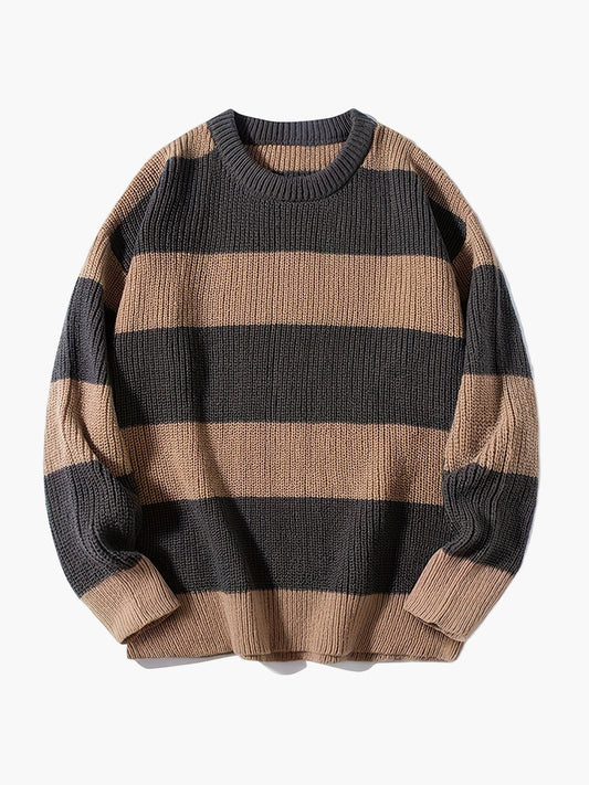 Pull décontracté à rayures pour homme style automne hiver