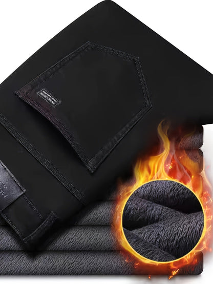 Pantalon Homme Noir Coupe Droite avec Ceinture Détachable Style Décontracté