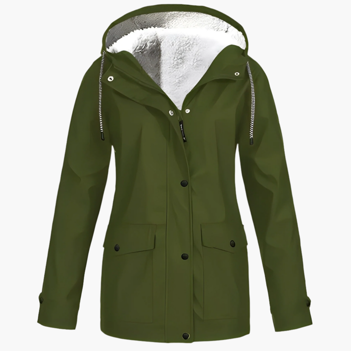 Chaqueta impermeable para mujer estilo urbano forrada con polar para invierno y lluvia