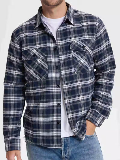 Afslappet ternet skjorte til mænd, overshirt-stil, ideel til weekenden