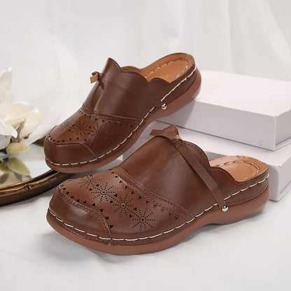 Drewniaki vintage na platformie na obcasie dla kobiet – Styl casualowy i elegancki