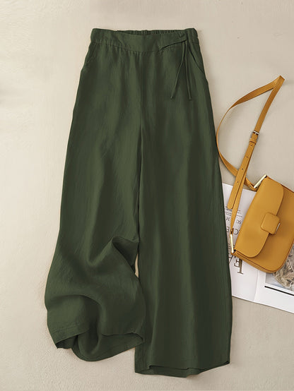 Pantalon large taille haute femme style élégant pour printemps et été