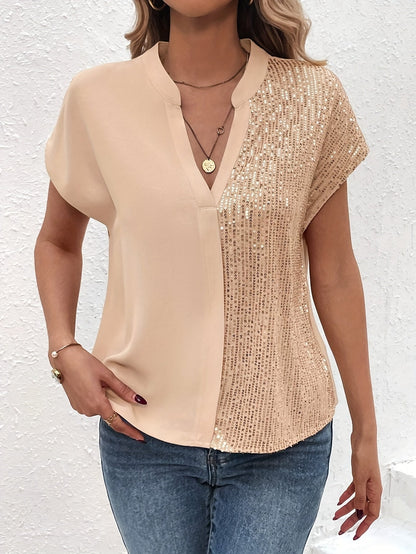 Elegant women's blouse with a chic V-neck style for office and outings