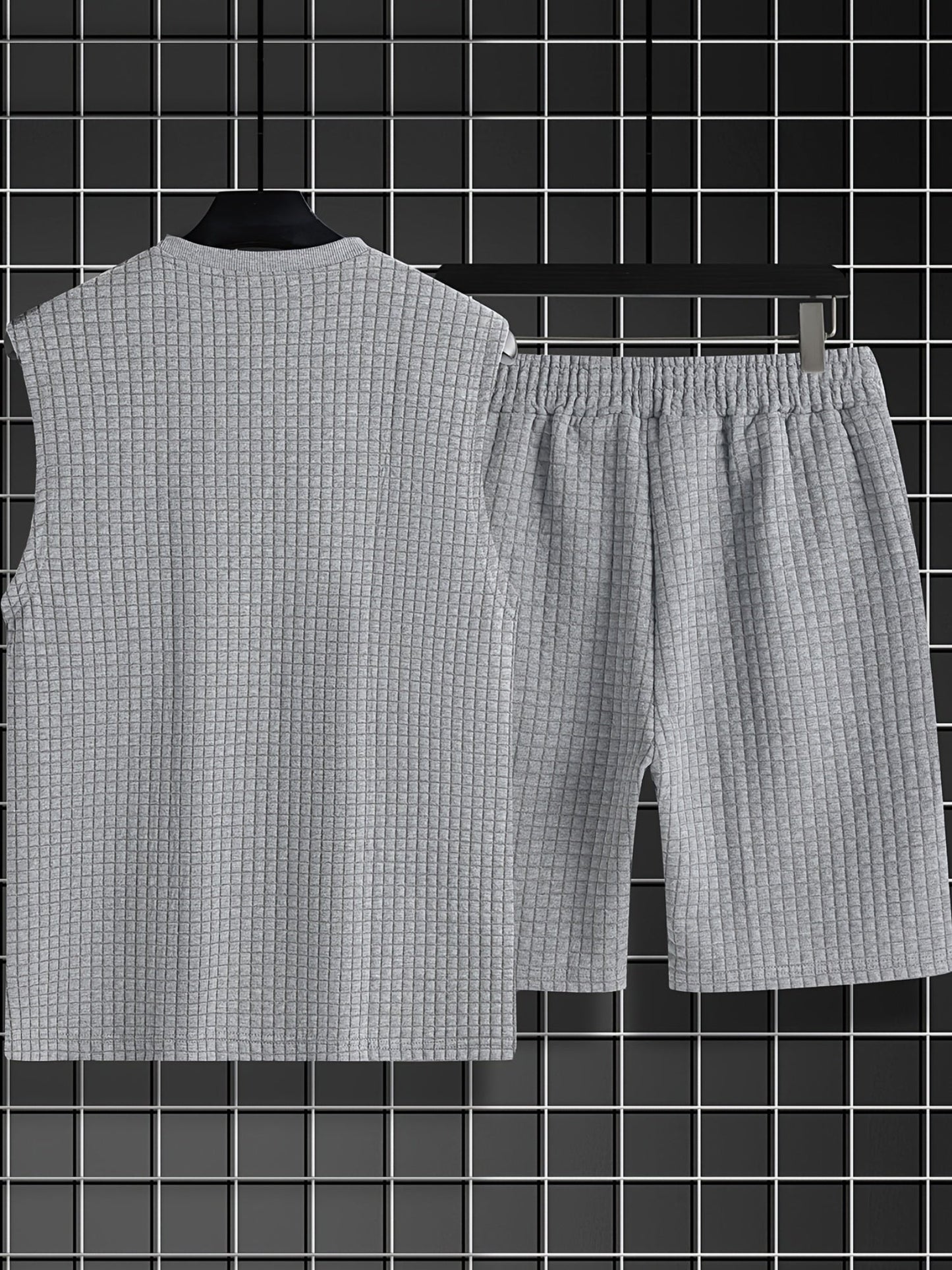 Ensemble Débardeur et Short Homme Style Décontracté Estival Motif Carreaux