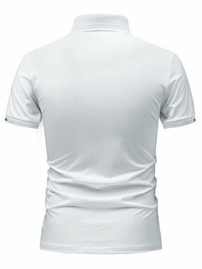 Polo casual da uomo con colletto abbottonato stile urbano