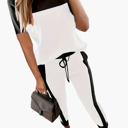 Casual damesensemble in chique urban stijl voor vrije tijd en uitgaan