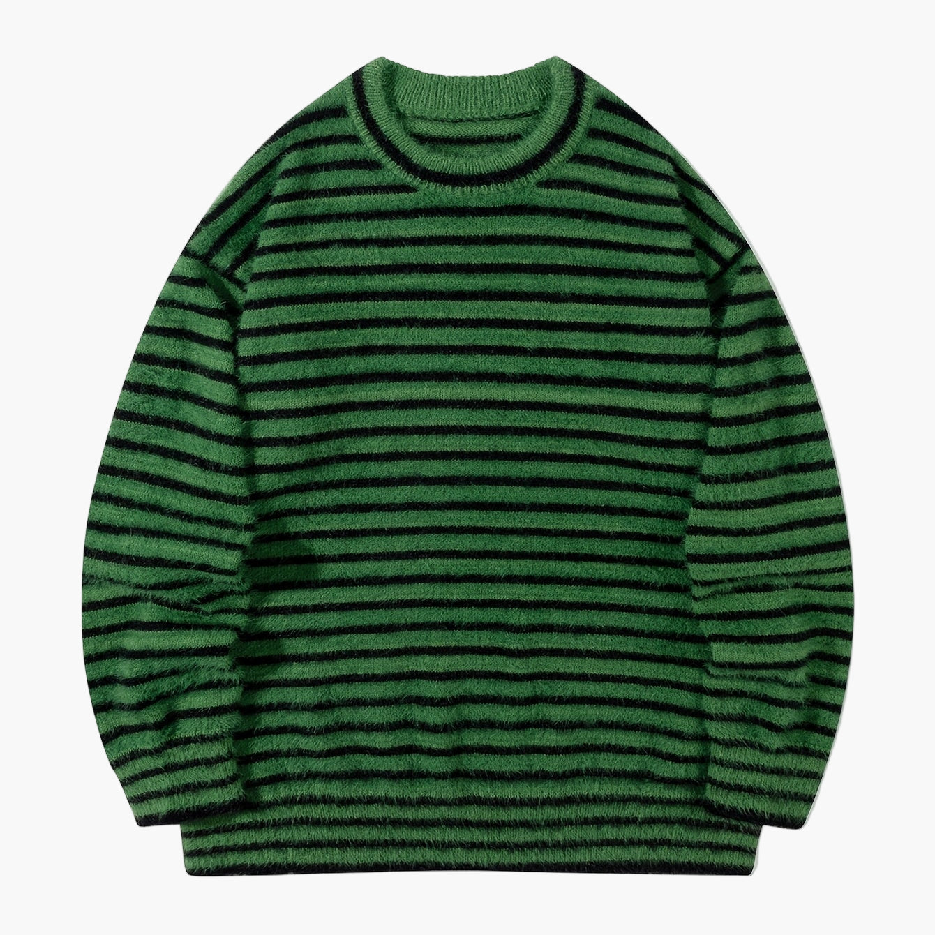 Herrtröja i streetwearstil med ränder, lös passform för höst och vinter