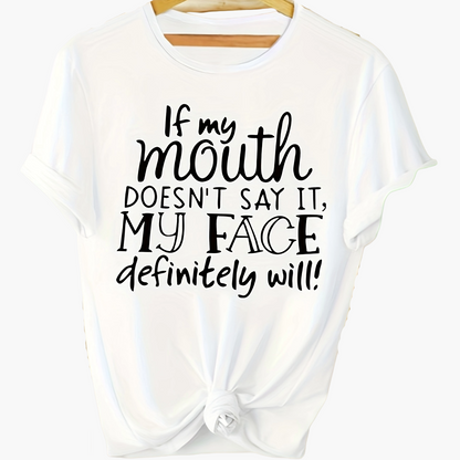 Casual dames T-shirt met humoristische tekst – Ideaal voor de zomer, trendy stijl