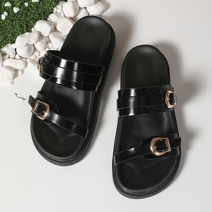 Sandales décontractées à boucles pour femme – Style tendance été, confort quotidien