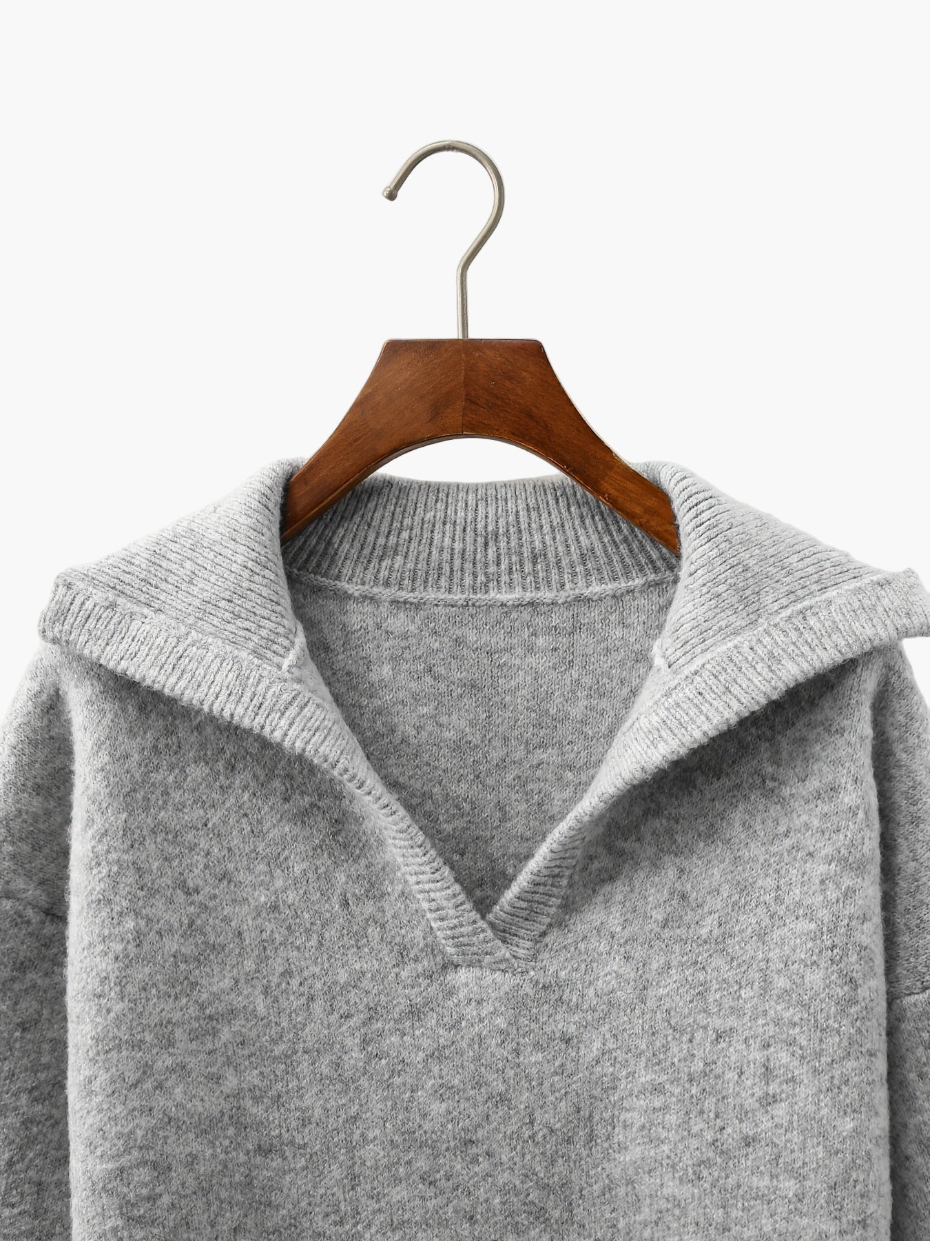 Vintage damepullover med V-hals i afslappet stil – ideel til efterår og vinter