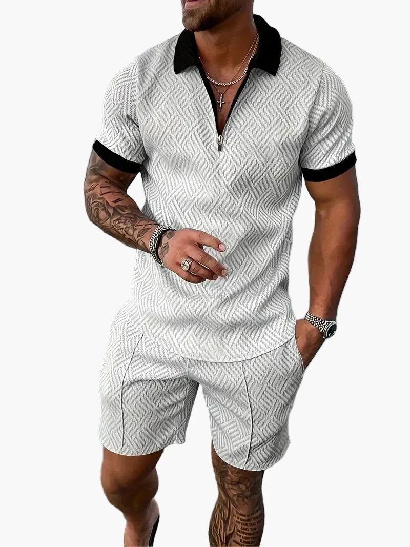 Ensemble polo et short style casual pour homme – Élégance décontractée estivale